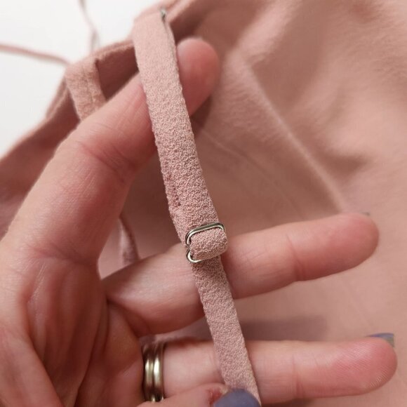 Dress The Population Mira Mini Dress S Ruffle Hem Blush Pink Bodycon NWT - Picture 8 of 12